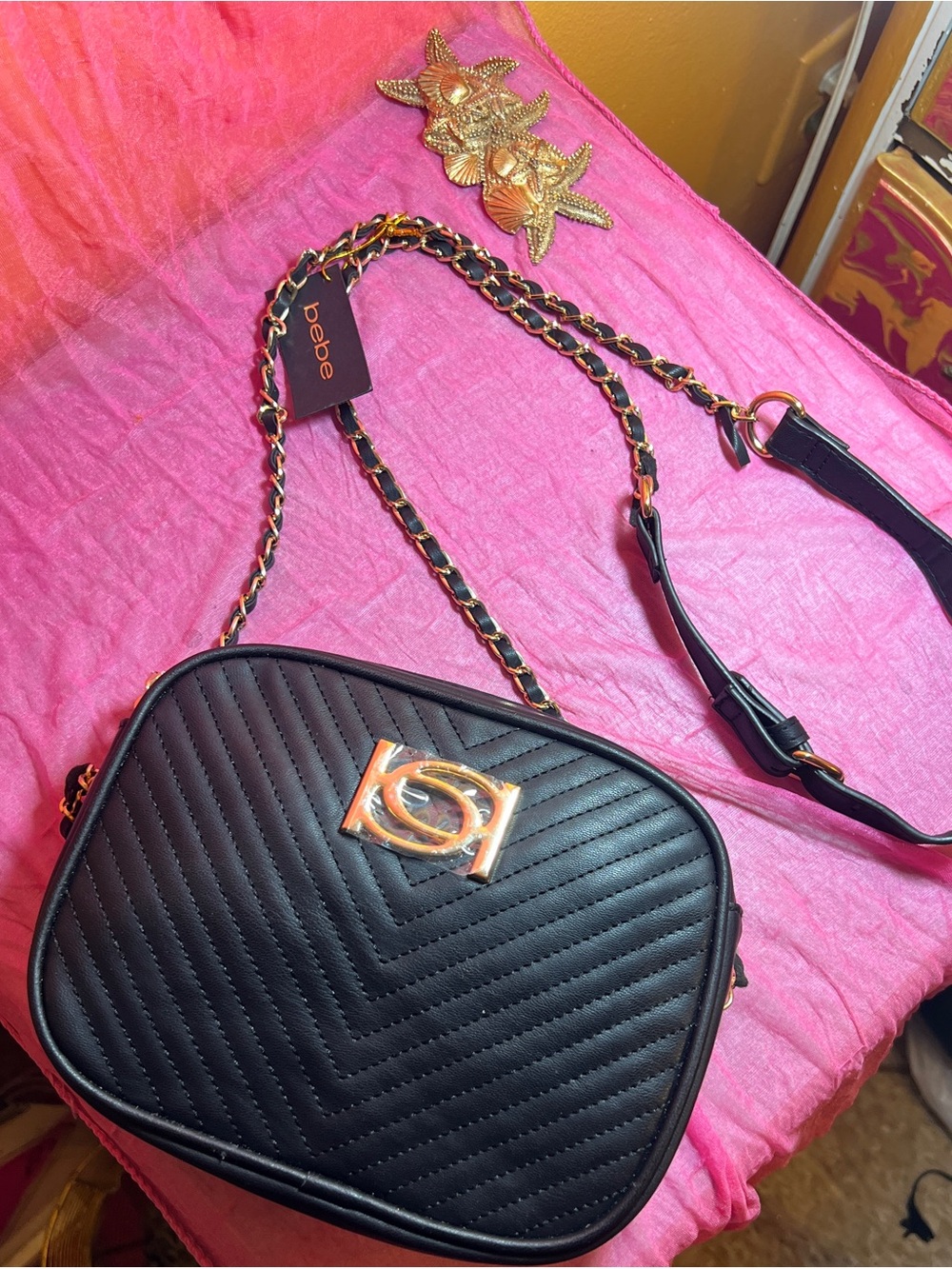 Black Leather Crossbody Bag Bebe Crossbody Bag
